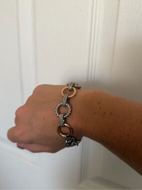 Two-Tone Rope Link Bracelet - Women Jewelry